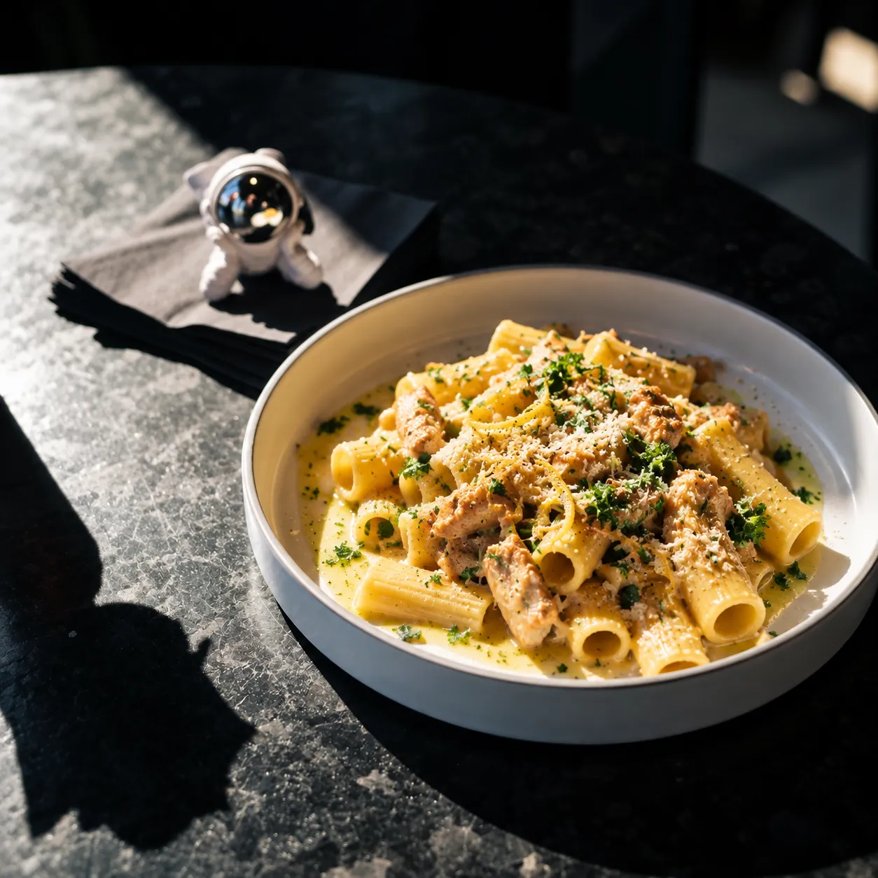 Tagliatelle al Funghi con Pollo